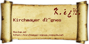 Kirchmayer Ágnes névjegykártya
